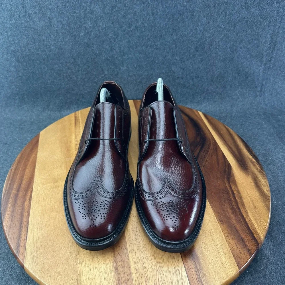 Sears Vtg NOS Easy Flex Mens Brogue Wingtip Shoes Burgundy Made In USA Sz 11D
